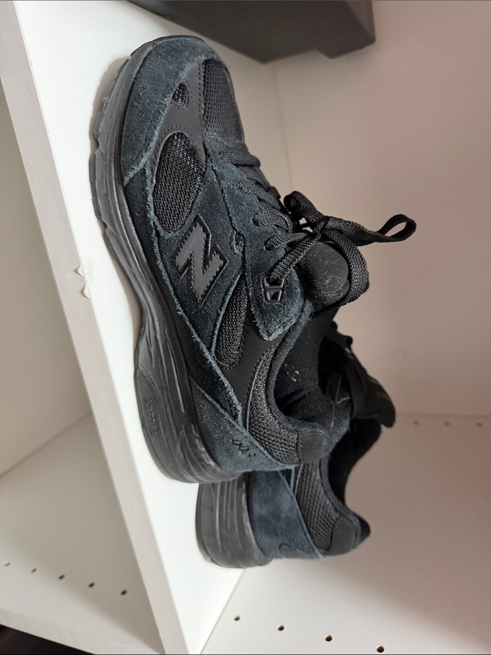 New Balance Black Suede & Mesh Running Shoes